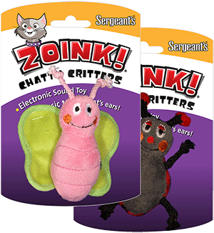 Rotational Chatty Critter Cat Toyfor Catsupc - Sergeants Pet Care Prod 07664 Zoink Cat Toy, Glow Ball, (322x376), Png Download