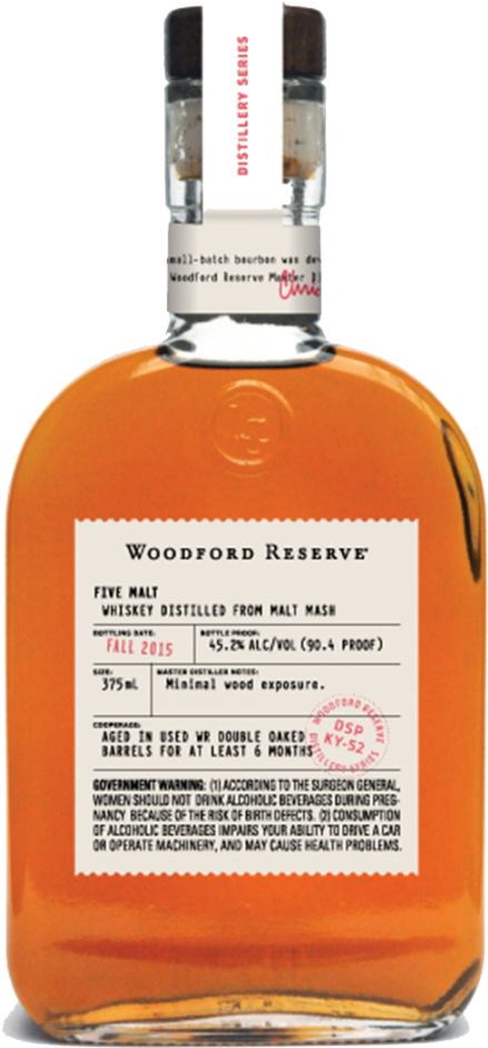 Wr Five Malt Bottle Shot - Woodford Reserve Double Double Oaked (916x1024), Png Download