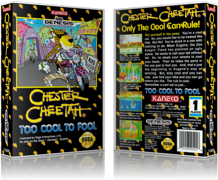 Sega Genesis Chester Cheetah Too Cool To Fool Sega - Chester Cheetah Too Cool To Fool Sega Genesis Gen (800x650), Png Download