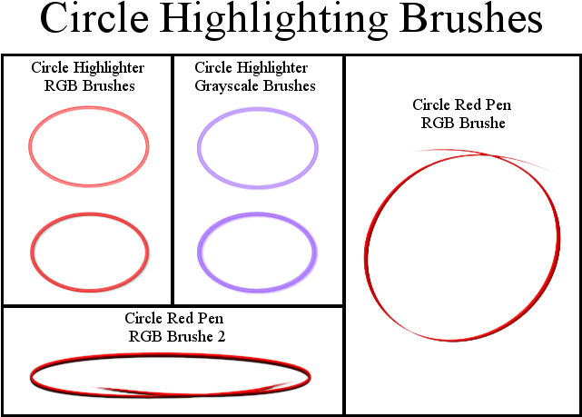Circle Highlignting Brushes - Gimp Brushes Circles (650x482), Png Download