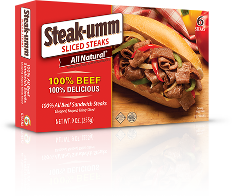100% Beef Sandwich Steaks - Steak Umm (466x394), Png Download