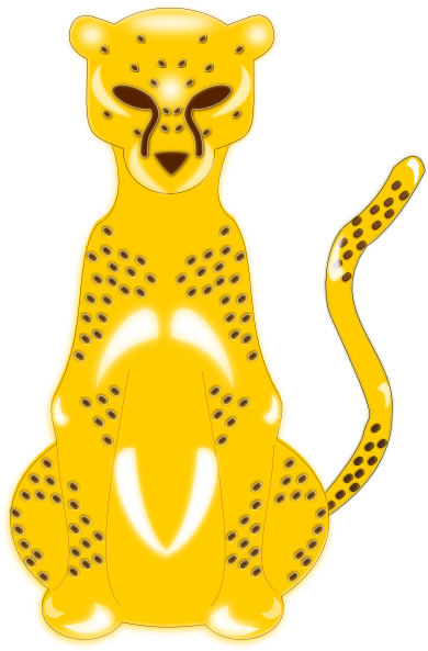 Free Cheetah Clipart Clipartfest - Jaguar Art 5'x7'area Rug (390x593), Png Download
