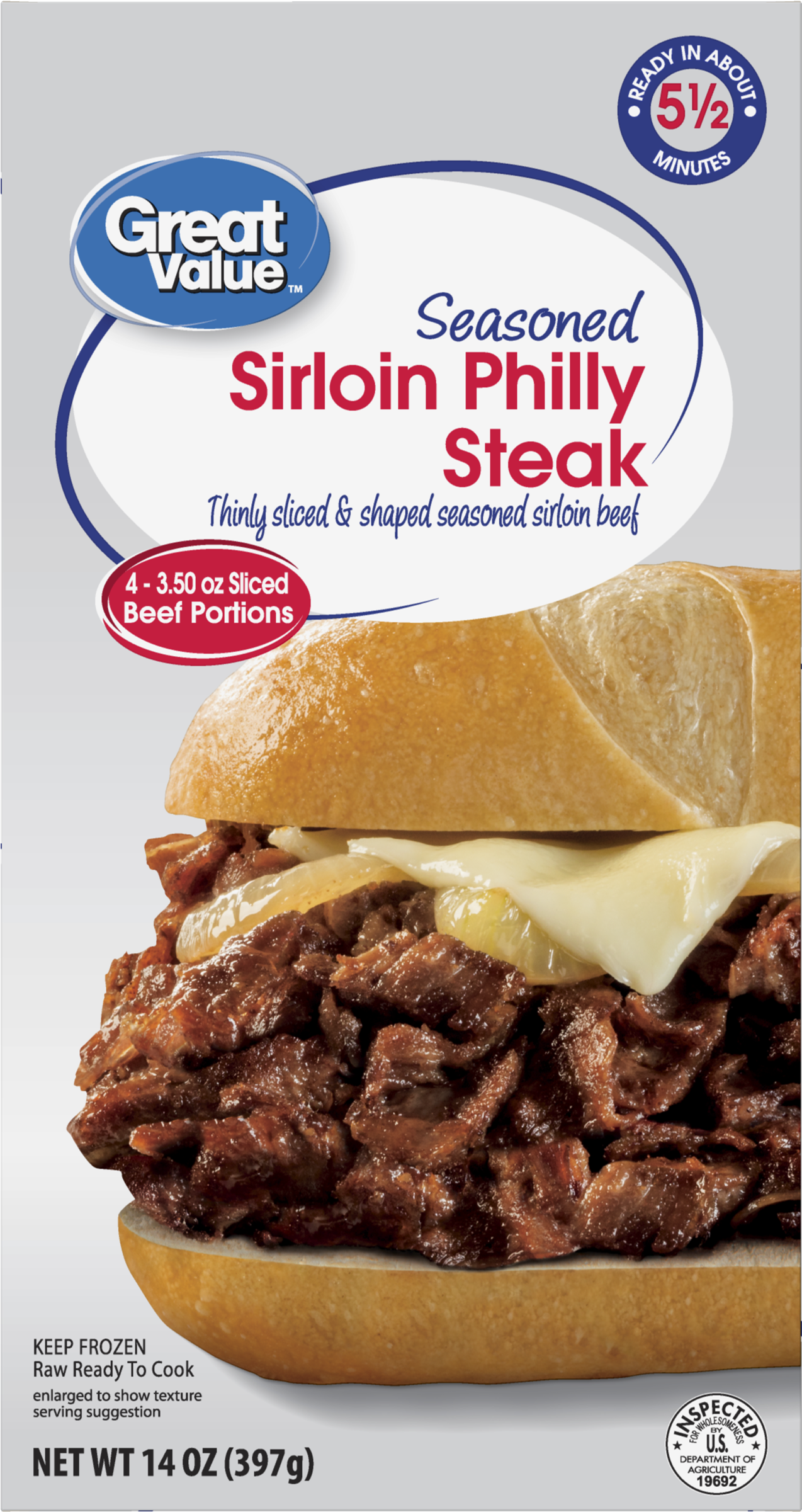 Great Value Seasoned Sirloin Philly Steak Png Philly - Sirloin Steak (2400x2400), Png Download