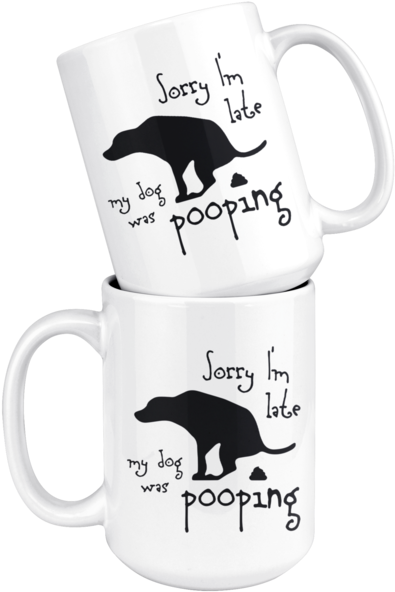 Sorry I'm Late My Dog Was Pooping Funny Gift For Dogs - Distressed Pooping Dog Tshirt (600x600), Png Download