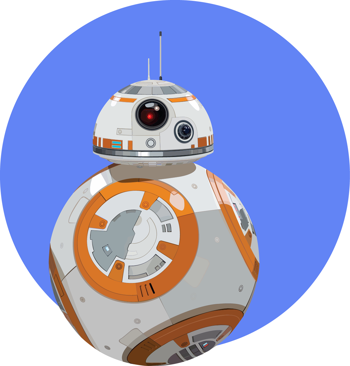 Bb-8 - Star Wars The Force Awakens Bb-8 Poster 61x91.5cm (1200x1253), Png Download