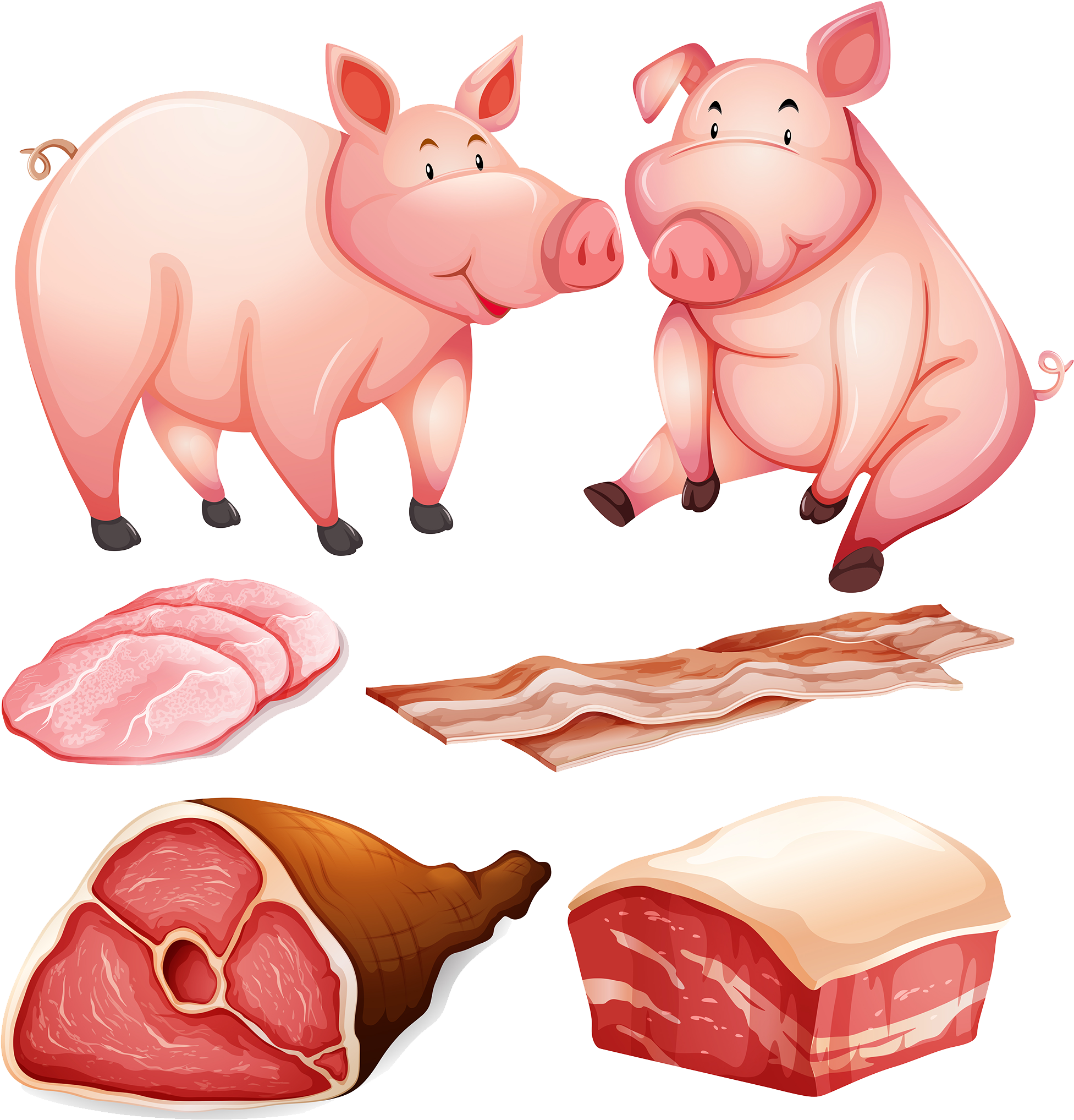 Pork Clipart Pig Snout - Carne De Cerdo Dibujo (2000x2103), Png Download