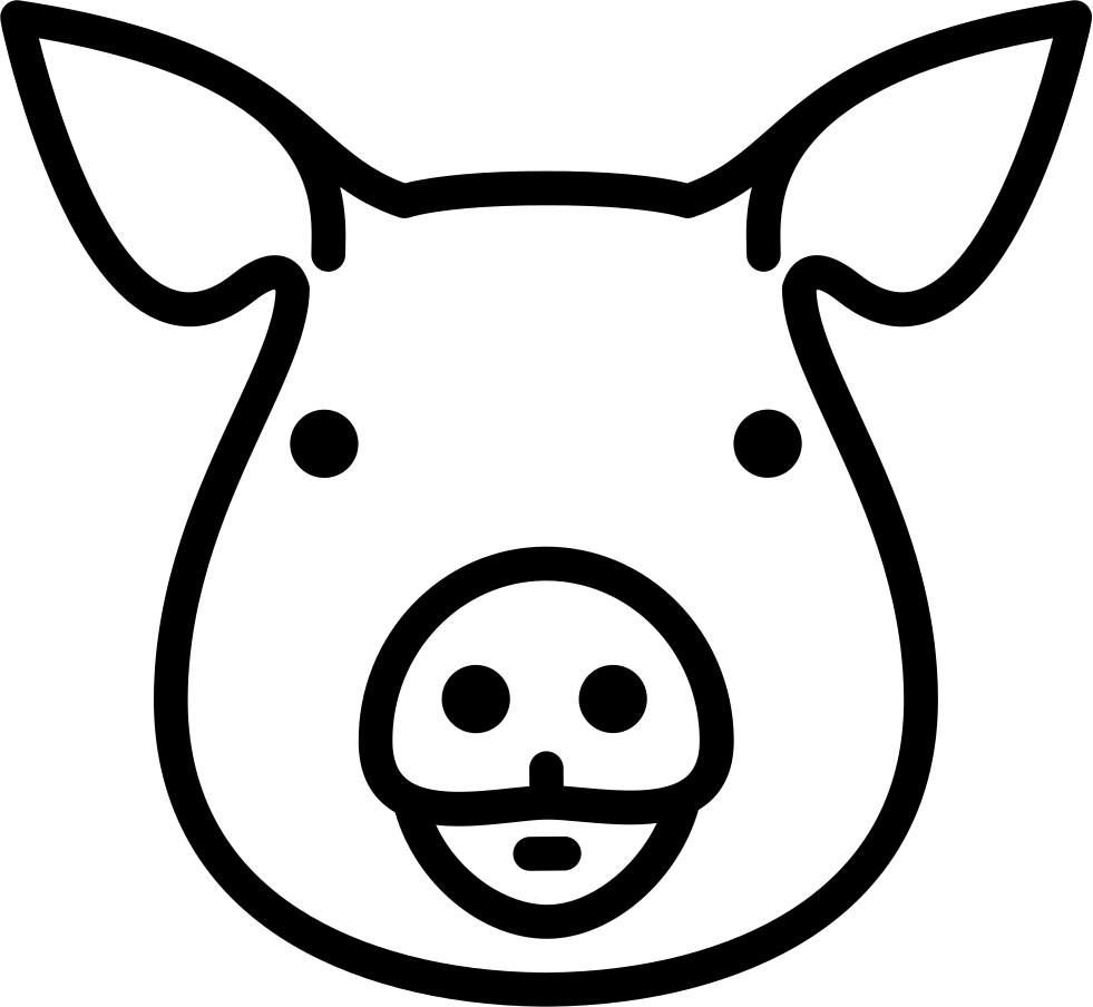 Pig Head Comments - Pig Head Drawing Easy (981x904), Png Download