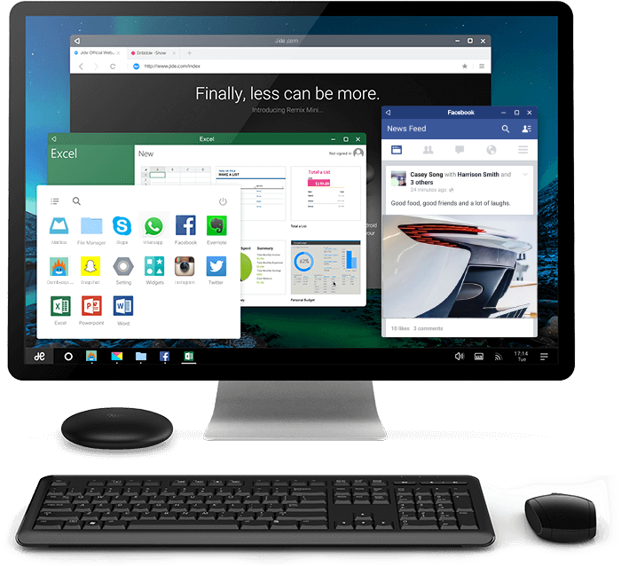 Remix Mini - Remix Android Pc (729x658), Png Download