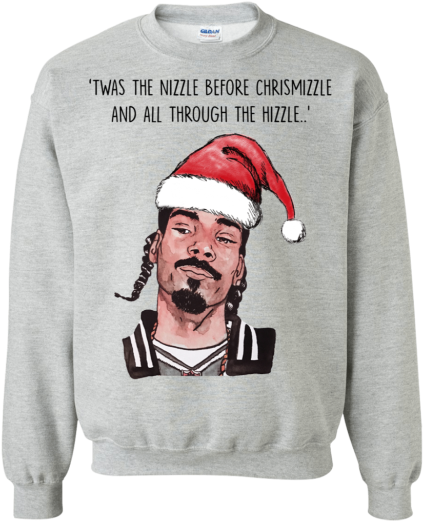 Twas The Nizzle Before Chrismizzle And All Through - Snoop Dogg Christmas Jumper (1024x1024), Png Download