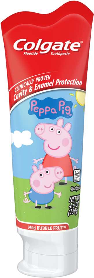 Colgate Kids Fluoride Toothpaste, Peppa Pig - Toothpaste (1000x1000), Png Download