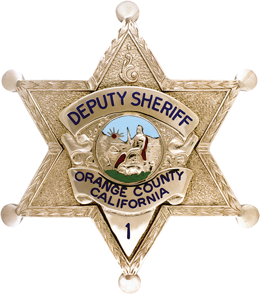Badge Number - Orange County Sheriff's Department Badge (545x600), Png Download