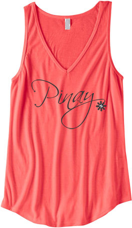 Pinay Sun & Stars Flowy V-neck Tank - Bella + Canvas Ladies' B8805 Flowy V-neck Tank (334x500), Png Download