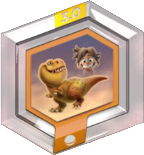 The Good Dinosaur Power Disc Pack Will Include Four - Disney Infinity Good Dinosaur Disc (486x514), Png Download