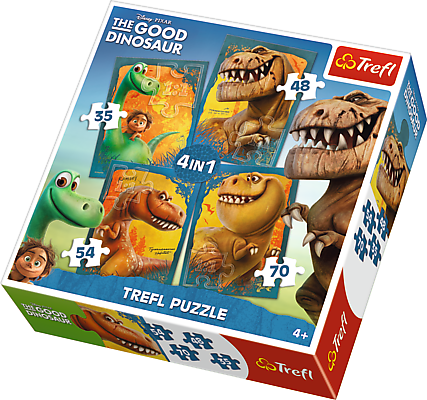 Favorites - Gallery - Trefl 4 In 1 Puzzle - Good Dinosaur (427x400), Png Download