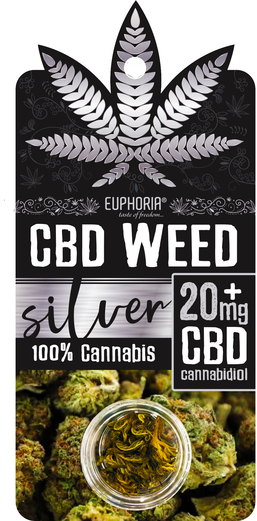 Cbd Weed Silver 20 Mg - Cannabidiol (1063x2185), Png Download