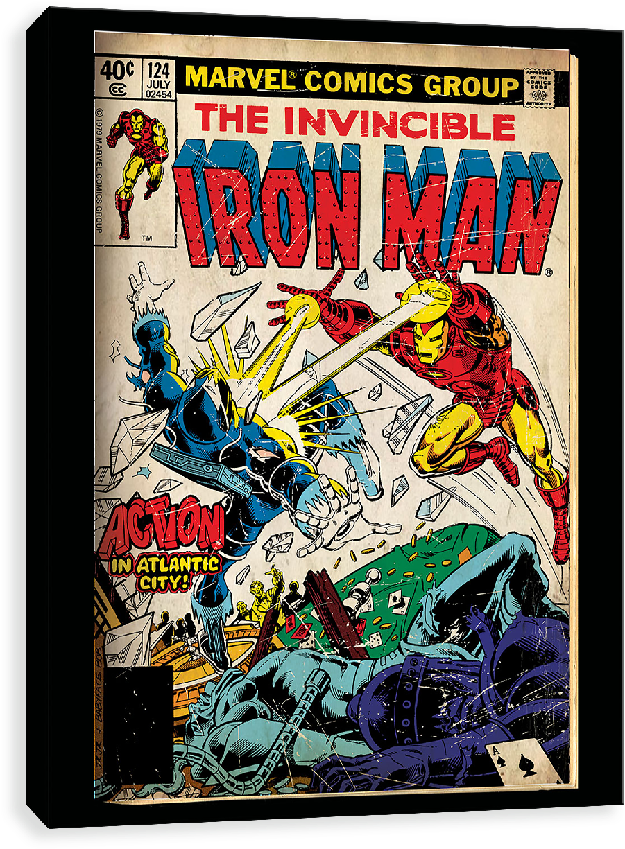 Iron Man Action In Atlantic City - Vintage Iron Man Comic (1280x1280), Png Download