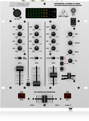Professional 3-channel Dj Mixer With Bpm Counter And - Behringer Dx626 Pro Mixer (450x400), Png Download