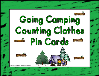 Going Camping Counting Clothes Pin Cards - Illustration (475x475), Png Download