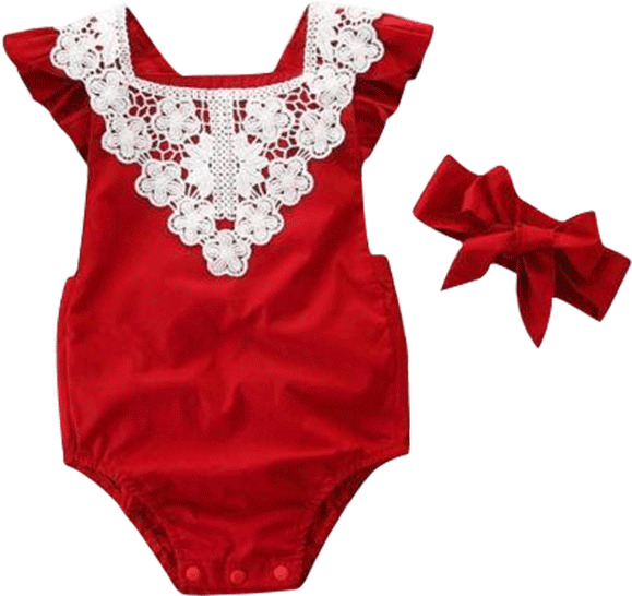 Petite Bello Playsuit 0-6 Months Christmas Red Lace - Clothing (600x600), Png Download