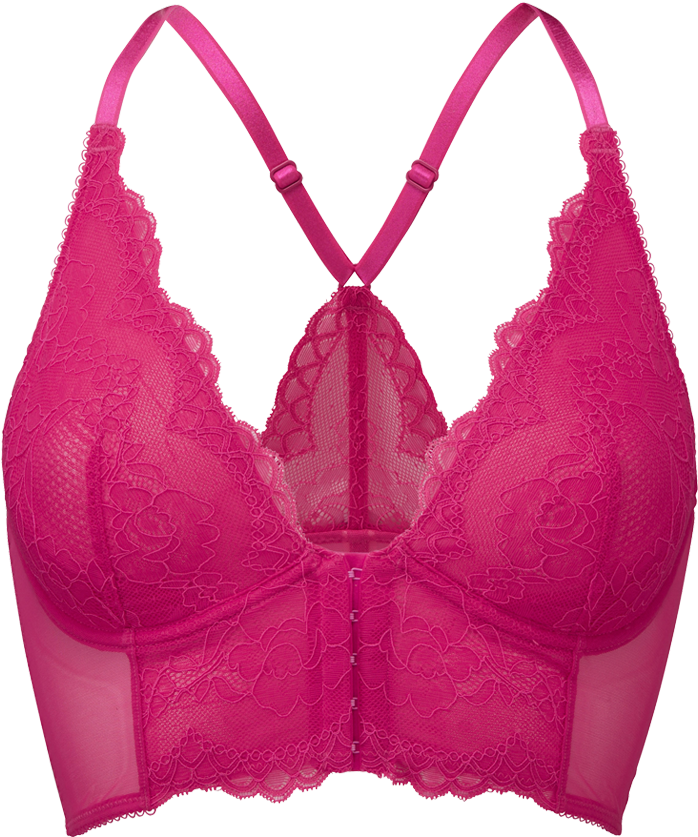 Superboost Lace Deep V Bralet Red - Bra (800x1000), Png Download