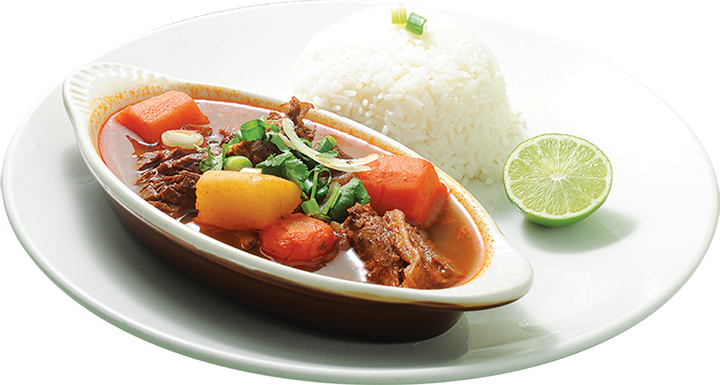 Beef Stew Served With White Rice - Nikujaga (720x385), Png Download