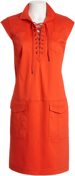 Sateen Drop Waist Lace Up Dress - Dress (509x677), Png Download