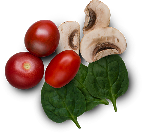 Artichoke Hearts, Banana Peppers, Basil Garnish, Black - Bush Tomato (500x466), Png Download