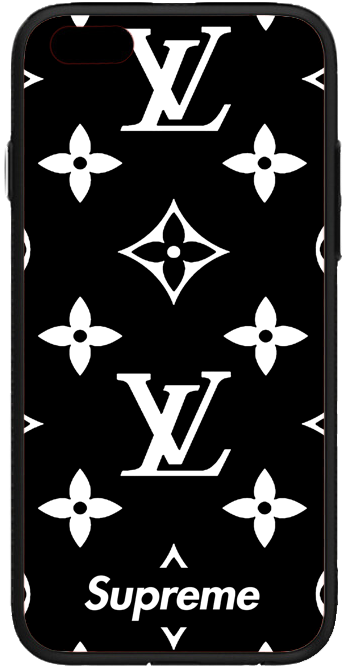 Black Designer Inspired Supreme Iphone Case - Louis Vuitton X Supreme Case (383x766), Png Download