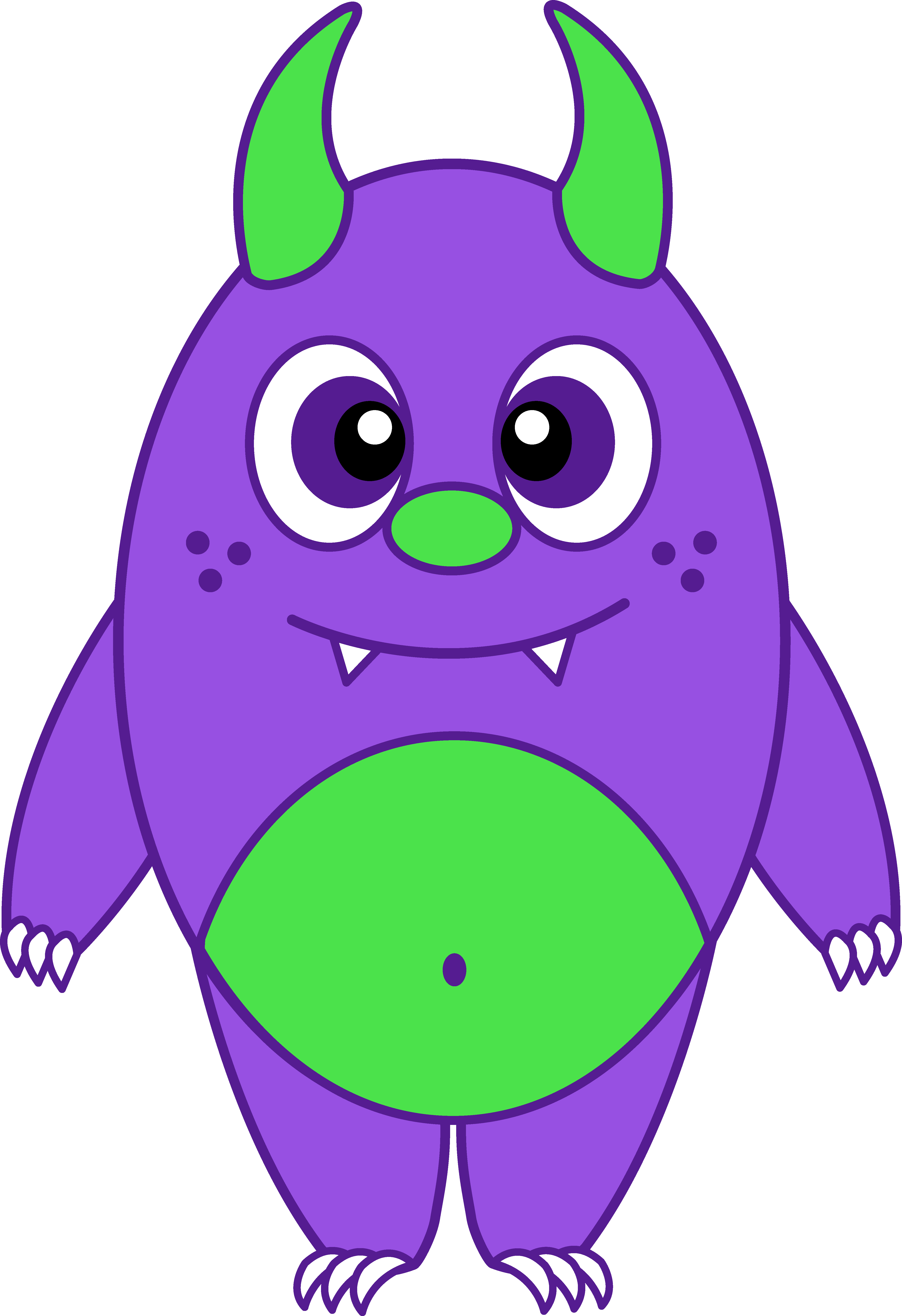 Free Cute Monster Clip Art - Silly Monster Clip Art (4611x6729), Png Download