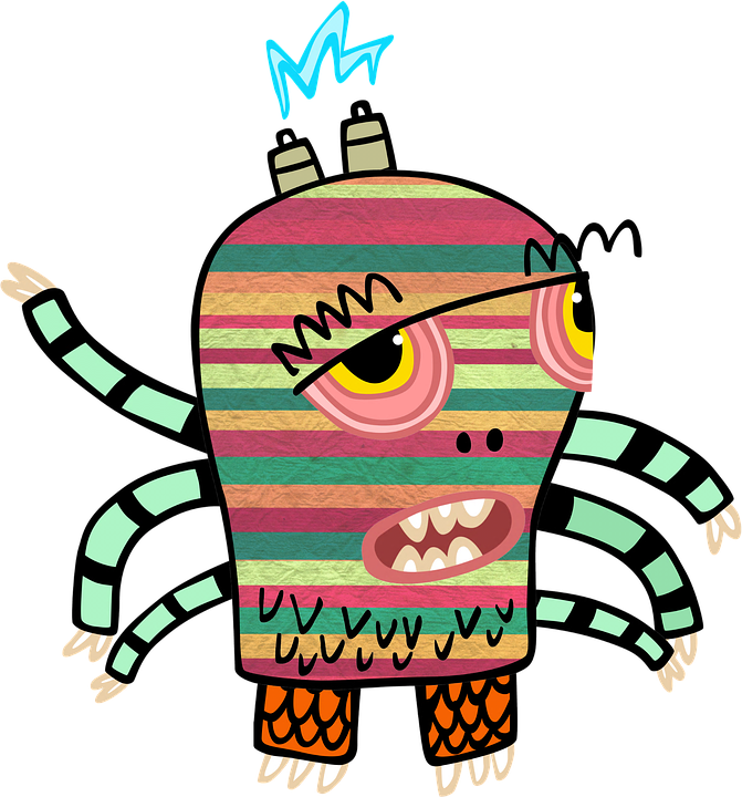 Monster, Clip, Art, Kids, Cartoon, Green, Space, Cute - Cartoon Monsters Transparent Background (671x720), Png Download