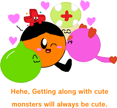 Playing With Cute Monsters (428x393), Png Download