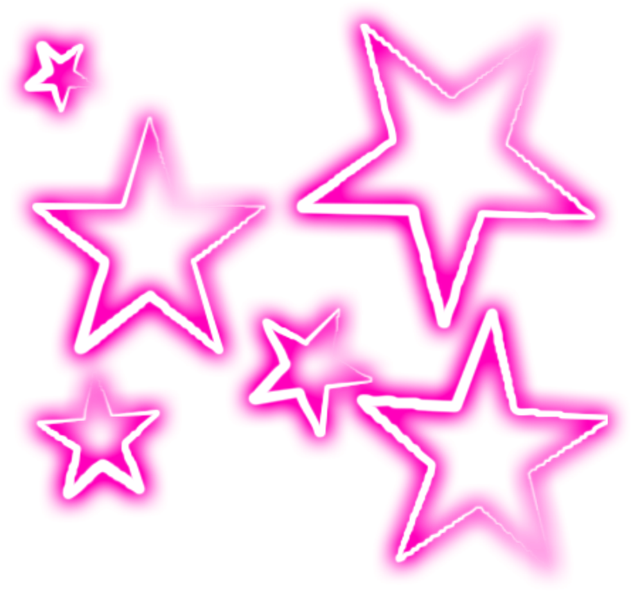 Stars Star Effect Ftestickers Stickers Autocollants - Estrellas Neon Png (1024x1024), Png Download