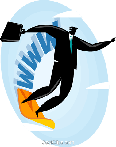 Surfing The World Wide Web Royalty Free Vector Clip - Microsoft Clip Art (378x480), Png Download