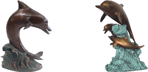 Dolphin Fountain - Dolphin Sculpture Png (500x250), Png Download