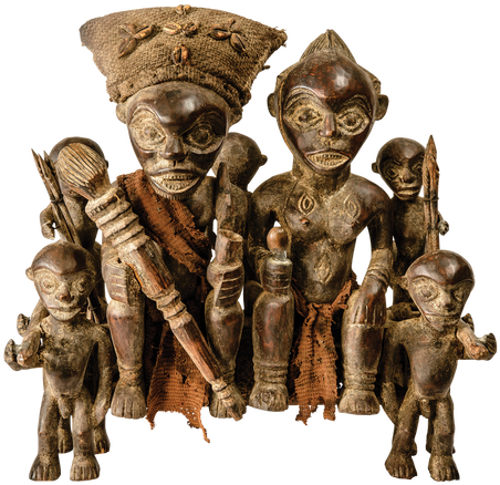 Bamoun Traveling King & Queen - Bronze Sculpture (500x500), Png Download