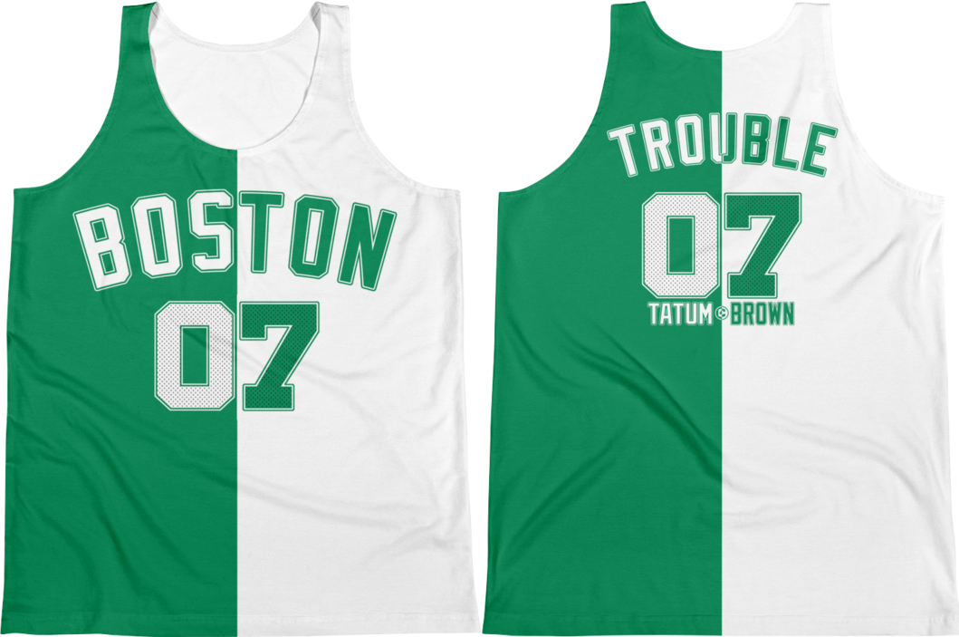 Boston Trouble 07 Split Jersey Tank - Jersey Tatum And Brown (1059x703), Png Download