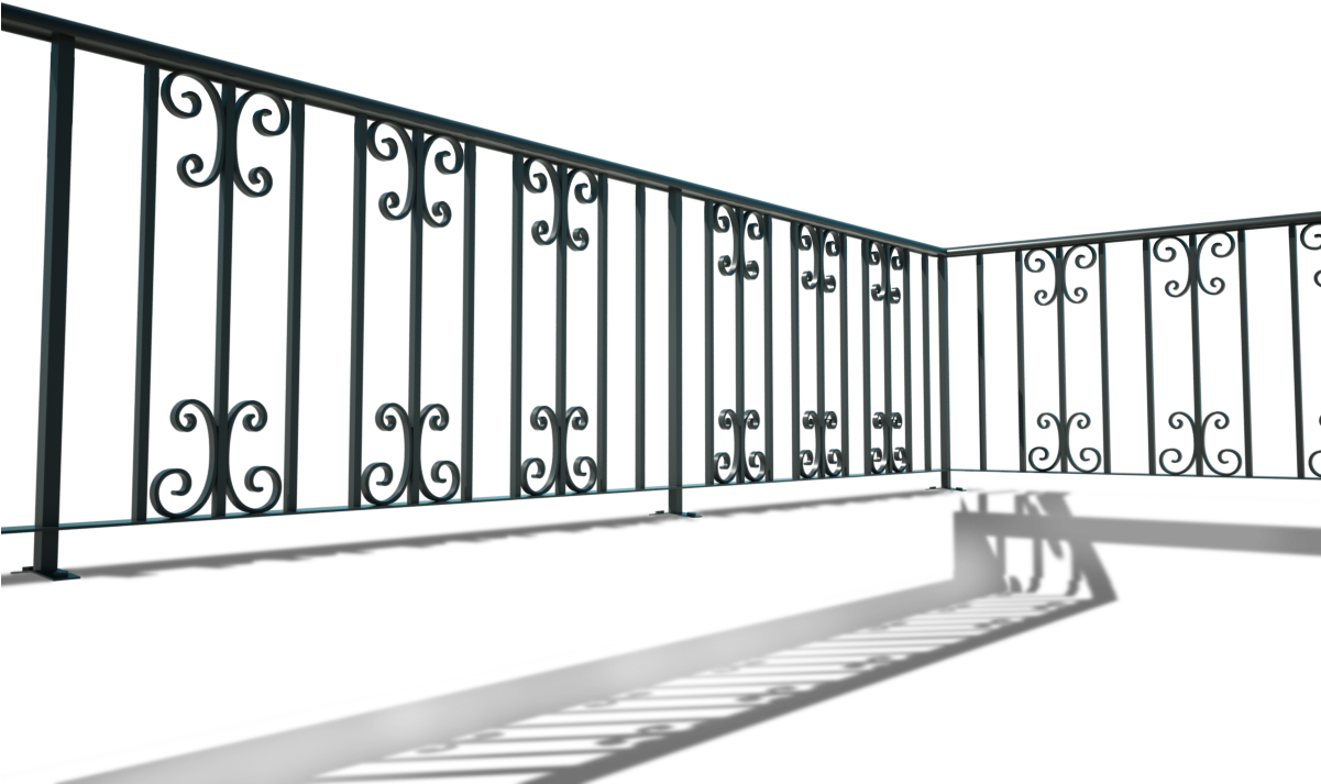 Wrought Iron - Barham - Wrought Iron Balcony Railing (1200x800), Png Download
