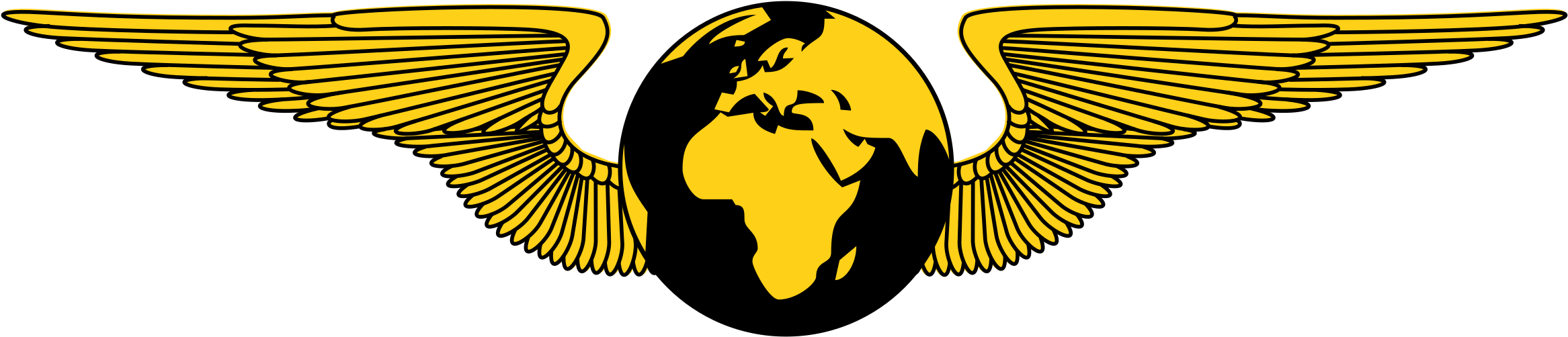 This Free Icons Png Design Of Golden Winged Globe Emblem (2400x569), Png Download