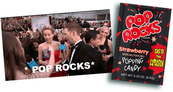 Pop Rocks In The Red Carpet - Pop Rocks Popping Candy, Strawberry - 0.33 Oz Pouch (700x343), Png Download