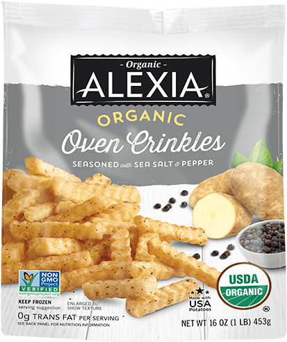 Organic Oven Crinkles With Sea Salt & Pepper - Alexia Cauliflower Parmesan 12 Oz (500x500), Png Download