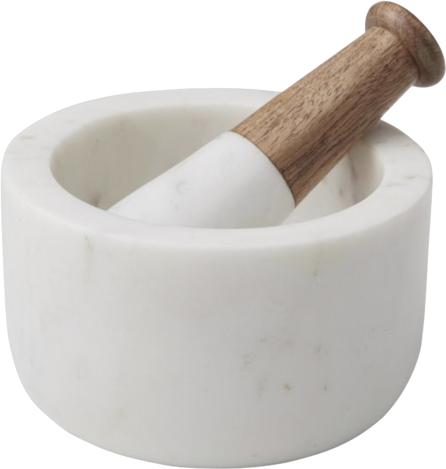 Marble Mortar & Pestle - Academy - Eliot Marble And Mango Wood Mortar (1186x1406), Png Download