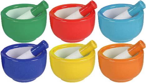 Colourful Mortar And Pestle - Ceramic (500x500), Png Download