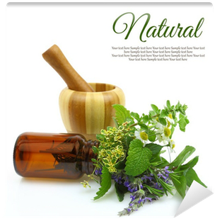 Mortar And Pestle With Fresh Herbs And Medical Bottle - Best Selling Setting Spray That Actually Works (400x400), Png Download