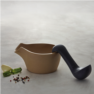 Legnoart Rice Husk Pestle And Mortar Set (600x315), Png Download