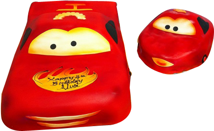 Oc024 Lightning Mcqueen Cake - Cartoon (470x336), Png Download