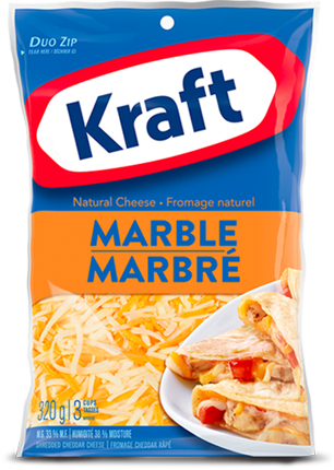 Marble Cheddar - Kraft Shredded Marble Cheese (306x430), Png Download
