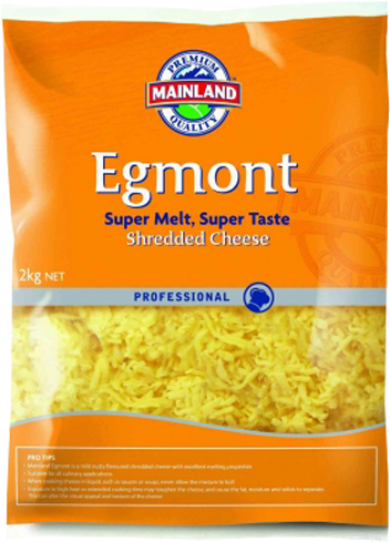 Mainland Egmont Shredded Cheese 2 Kg (444x500), Png Download