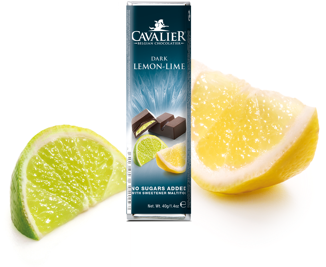 Cavalier Dark Lemon-lime Chocolate Bar 40g (750x552), Png Download