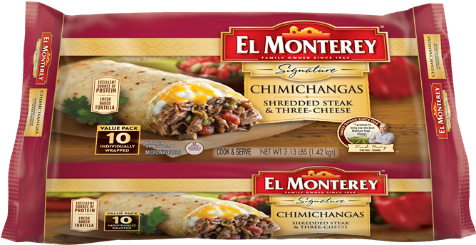 Click To Zoom - El Monterey Steak Chimichangas (700x378), Png Download