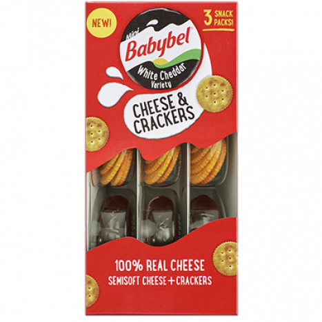 Babybel® White Cheddar Variety Cheese & Crackers - Mini Babybel Cheese & Crackers (467x467), Png Download